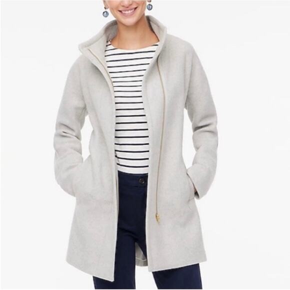 J. Crew Gray Wool Blend City Coat - size 8 Petite - Picture 1 of 8